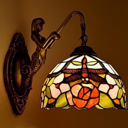 Europæisk kontrakteret landdistrikterne kreative smedejerns væglampe glas lys