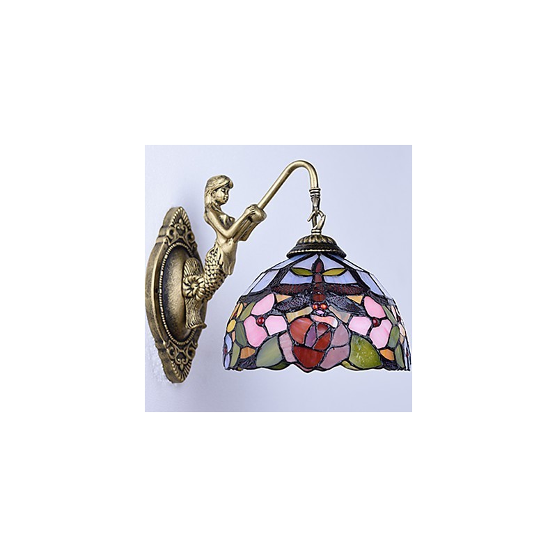 Europæisk kontrakteret landdistrikterne kreative smedejerns væglampe glas lys