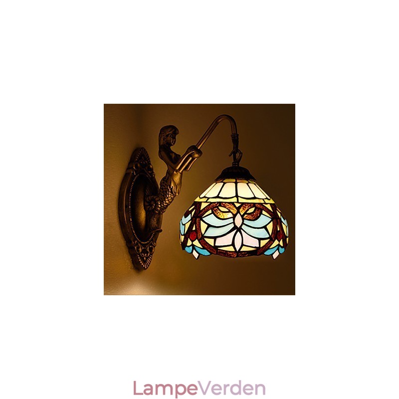 Europæisk kontrakteret landdistrikterne kreative smedejerns væglampe glas lys