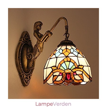 Europæisk kontrakteret landdistrikterne kreative smedejerns væglampe glas lys