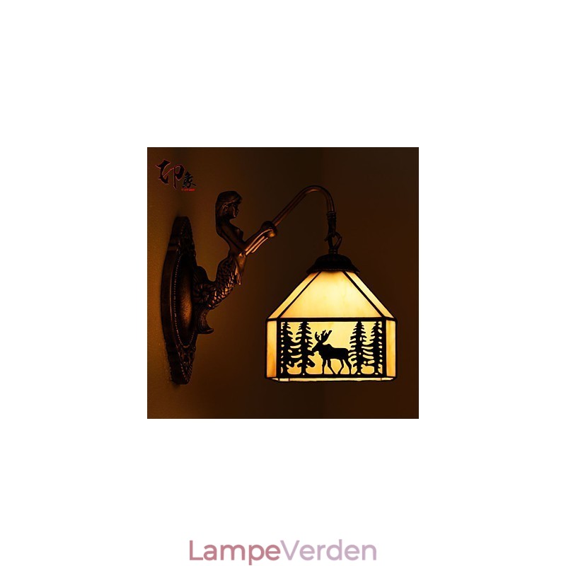 Christmas Deer Europæisk aftalt landdistrikterne kreative smedejern væglampe glas lys