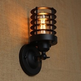 Retro Enkel Elegant Sort Sengegang Gang Trapper Balkon Dekorativ Væglampe