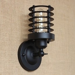 Retro Enkel Elegant Sort Sengegang Gang Trapper Balkon Dekorativ Væglampe