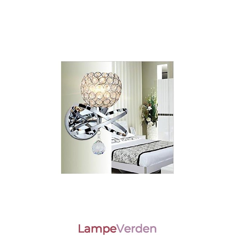 Krystal væglampe med enkelt hoved