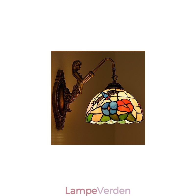 Europæisk kontrakteret landdistrikterne kreative smedejerns væglampe glas lys