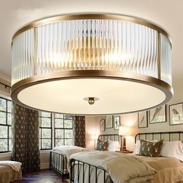 Traditionel Klassisk Rustik Lodge Messing Metal Flush Mount