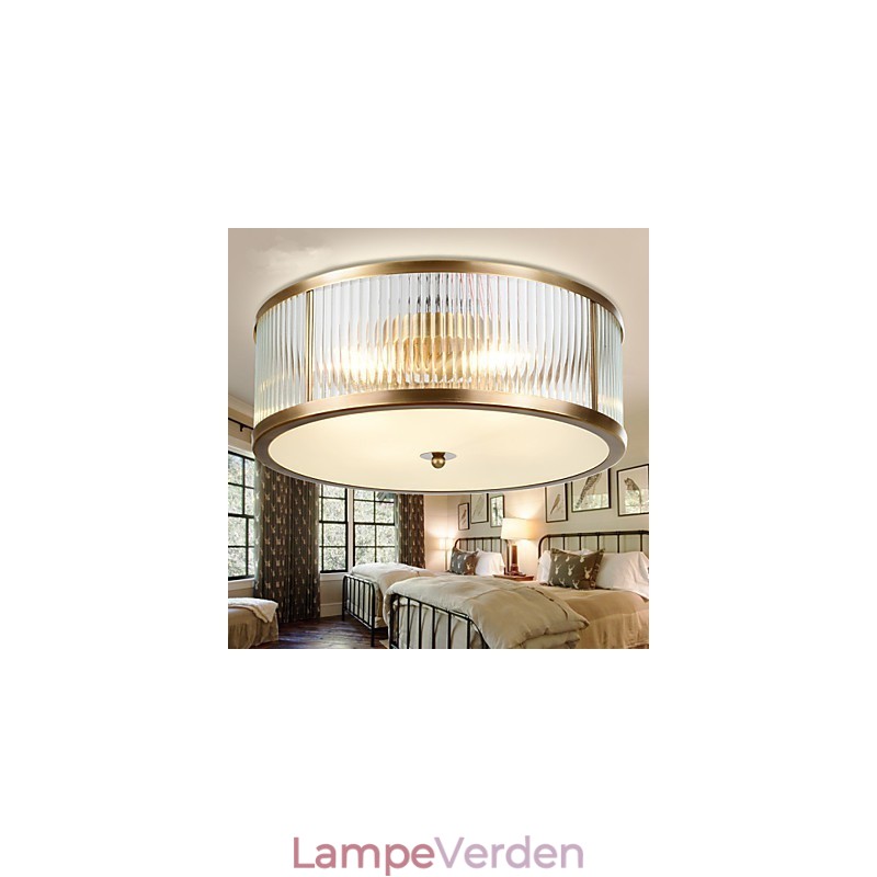 Traditionel Klassisk Rustik Lodge Messing Metal Flush Mount