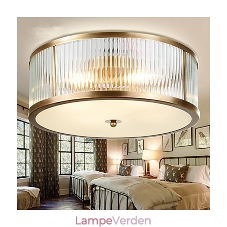 Traditionel Klassisk Rustik Lodge Messing Metal Flush Mount