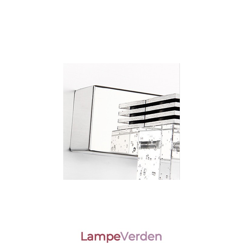Moderne væglampe med glasboble kubisk skærmspejl foran stil