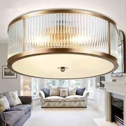 Traditionel Klassisk Rustik Lodge Messing Metal Flush Mount