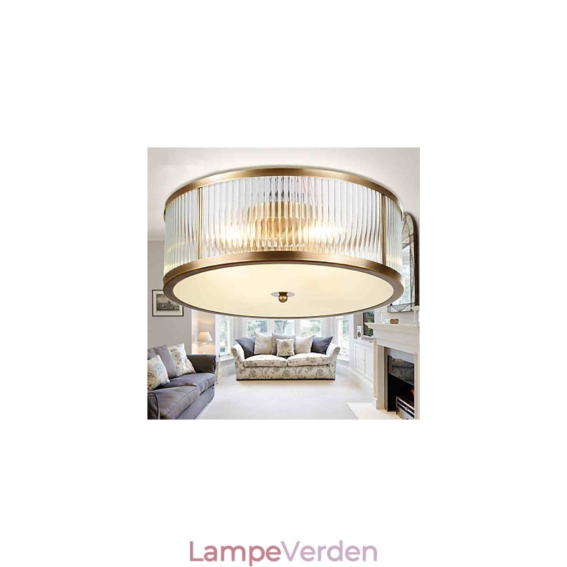 Traditionel Klassisk Rustik Lodge Messing Metal Flush Mount