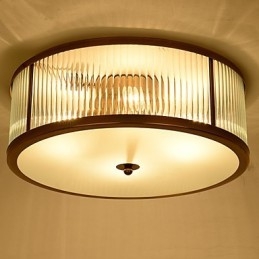 Traditionel Klassisk Rustik Lodge Messing Metal Flush Mount