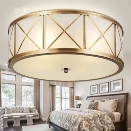Traditionel Klassisk Rustik Lodge Messing Metal Flush Mount