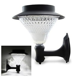 Udendørs Solenergi Hvid Villa Vægmontering Havegård Dørsti Lys Lampe