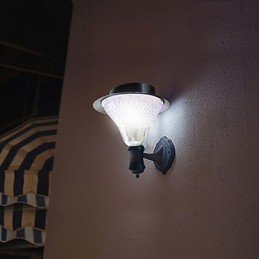 Udendørs Solenergi Hvid Villa Vægmontering Havegård Dørsti Lys Lampe