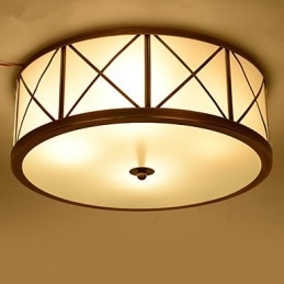 Traditionel Klassisk Rustik Lodge Messing Metal Flush Mount