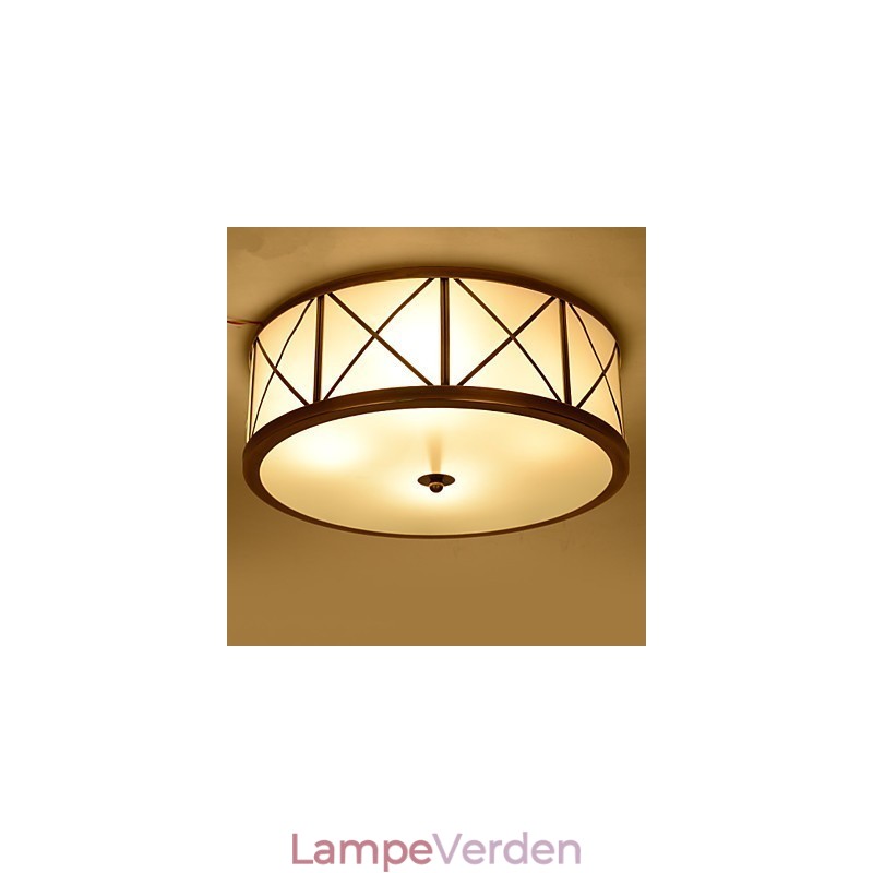 Traditionel Klassisk Rustik Lodge Messing Metal Flush Mount
