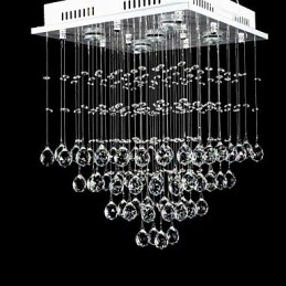 Moderne moderne krystal galvaniseret flush Mount