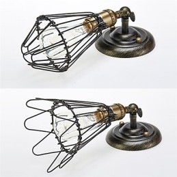 Vintage stil industriel åbning og lukning Light Wall Sconce Cage Lamp Loft Restoring Ancient Ways Væglampe