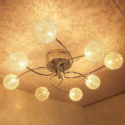 Moderne moderne krystal galvaniseret flush Mount