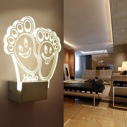 Akryl væglampe PVC-lampe Light Chip Modern Contemporary Metal