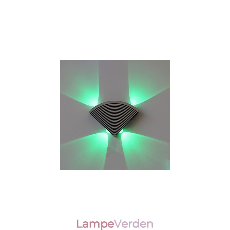 Ventilator Væglampe Fire Lys Grøn Aluminium Akryl