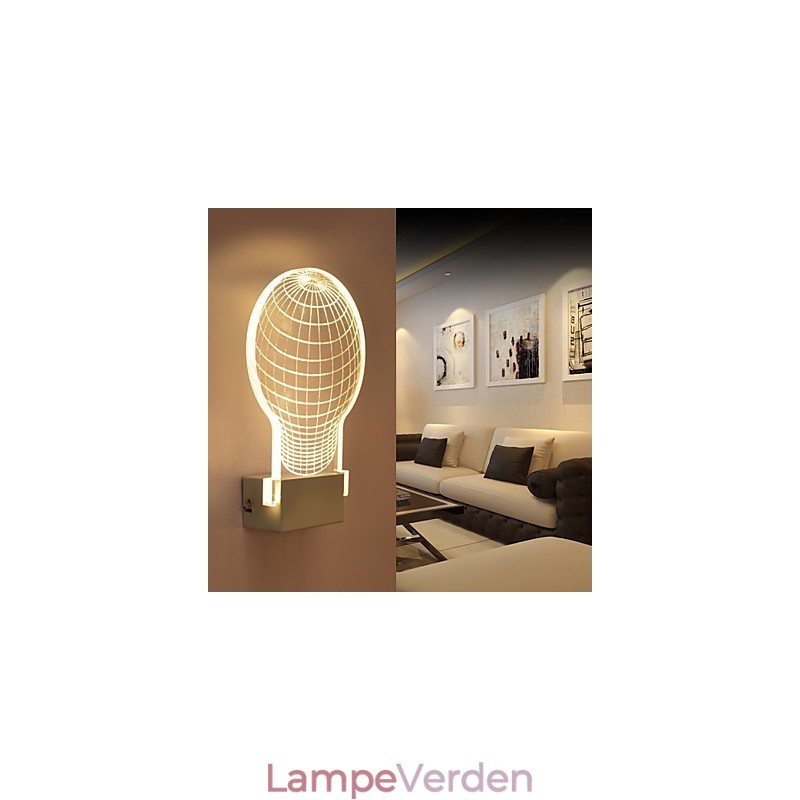 Akryl væglampe PVC-lampe Light Chip Modern Contemporary Metal