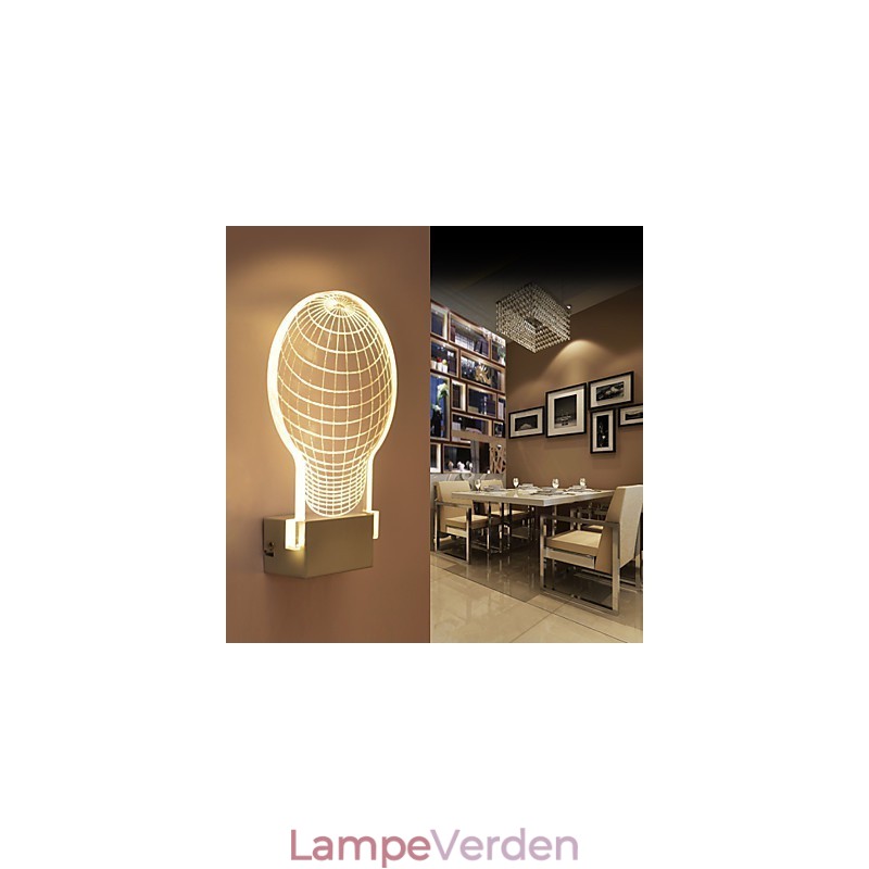 Akryl væglampe PVC-lampe Light Chip Modern Contemporary Metal