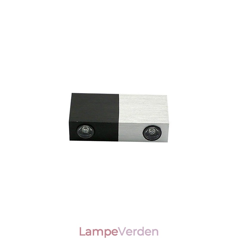 Moderne Væglampe med Halv Sølv Halv Sort Chic Design Cubic Body 2 s