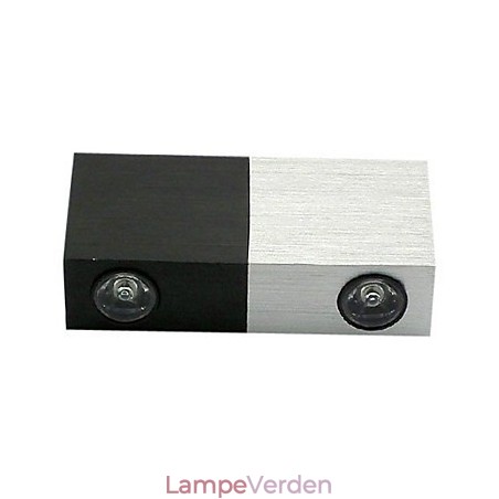 Moderne Væglampe med Halv Sølv Halv Sort Chic Design Cubic Body 2 s Moderne Væglampe med Halv Sølv Halv Sort Chic Design Cubic Body 2 s