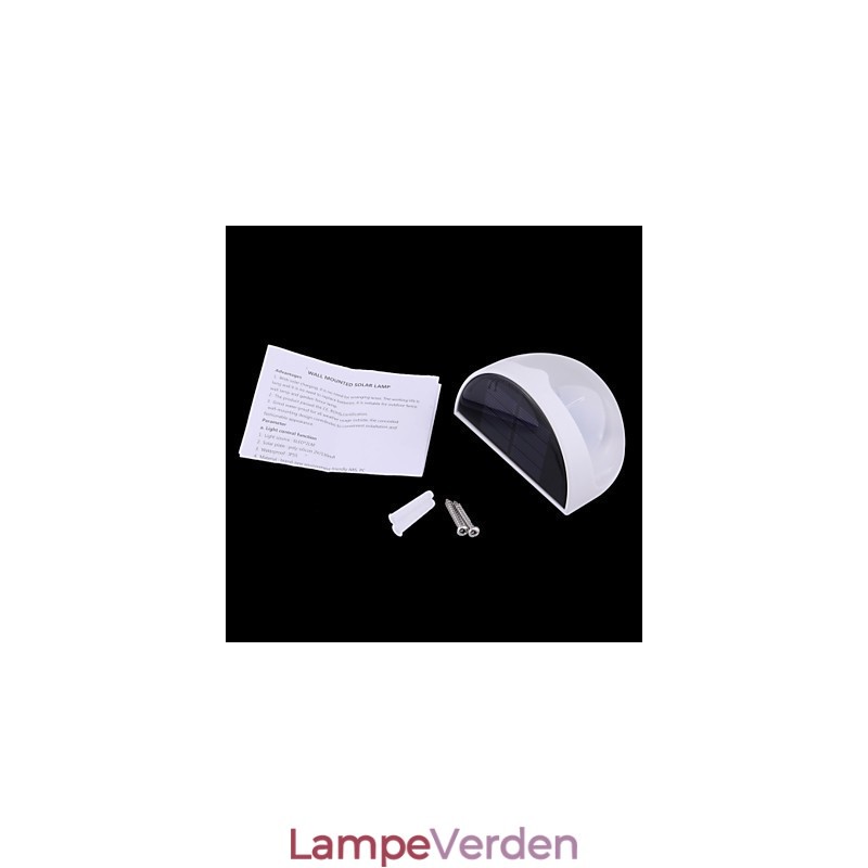 Solcelledrevet Vandtæt IP55 Lampe Hvid + Sort
