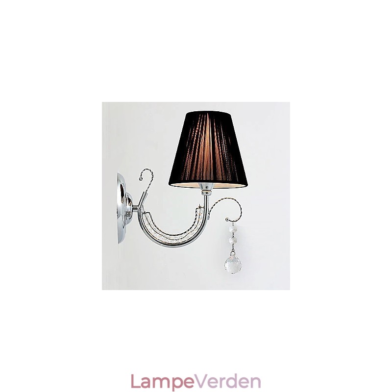 Moderne væglampe med stofskærm lysekrone stil arm krystaldråbe