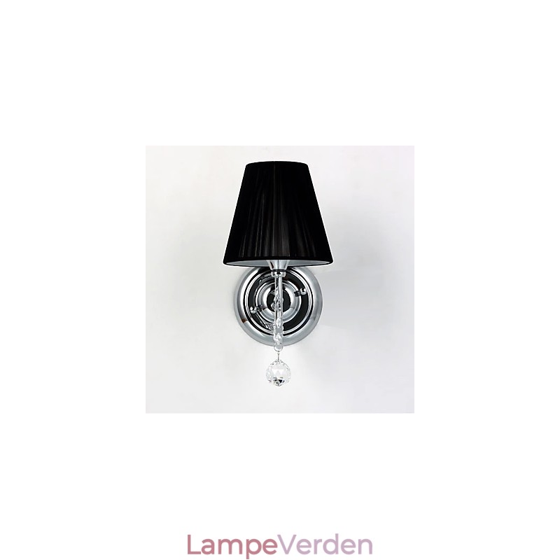 Moderne væglampe med stofskærm lysekrone stil arm krystaldråbe