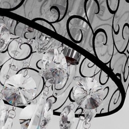 Moderne moderne tromle krystal galvaniseret metal Flush Mount