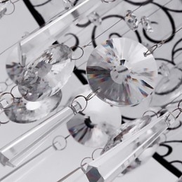 Moderne moderne tromle krystal galvaniseret metal Flush Mount