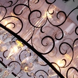 Moderne moderne tromle krystal galvaniseret metal Flush Mount