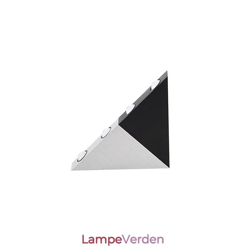 Moderne væglampe med sort og sølvfarvet smart trekantdesign
