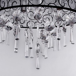 Moderne moderne tromle krystal galvaniseret metal Flush Mount