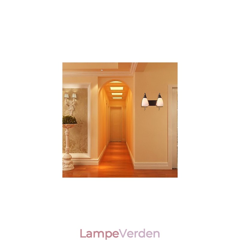 2 lys væglampe i hvid skærm