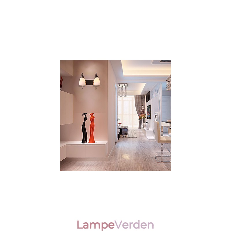 2 lys væglampe i hvid skærm