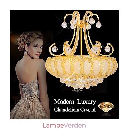 Moderne luksus lysekrone Crystal Pendel Diameter 50CM Indeholder 8 pærer Moderne luksus lysekrone Crystal Pendel Diameter 50CM Indeholder 8 pærer