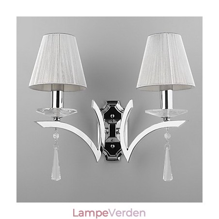Elegant væglampe med 2 lys krystaldråber dekoreret