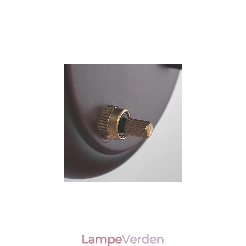 Jern væglampe med stofskærm i 1 lys