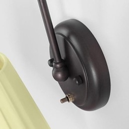 Jern væglampe med stofskærm i 1 lys