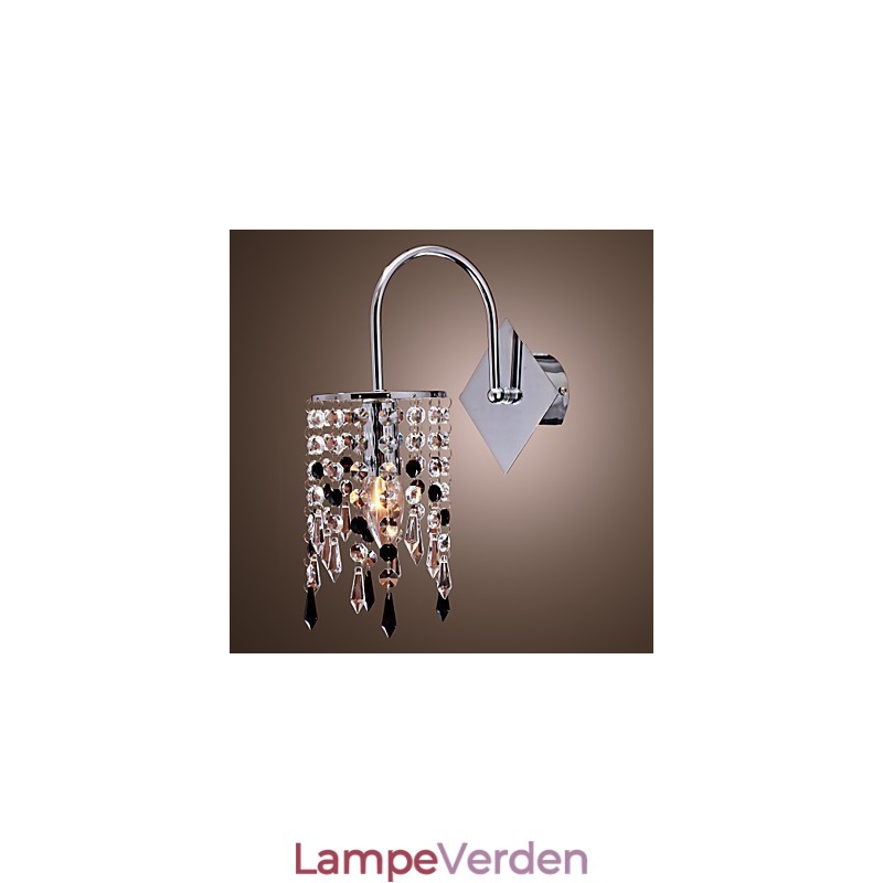 Væglampe med elegant krystaldråbe