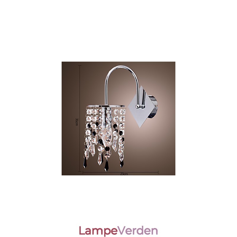 Væglampe med elegant krystaldråbe