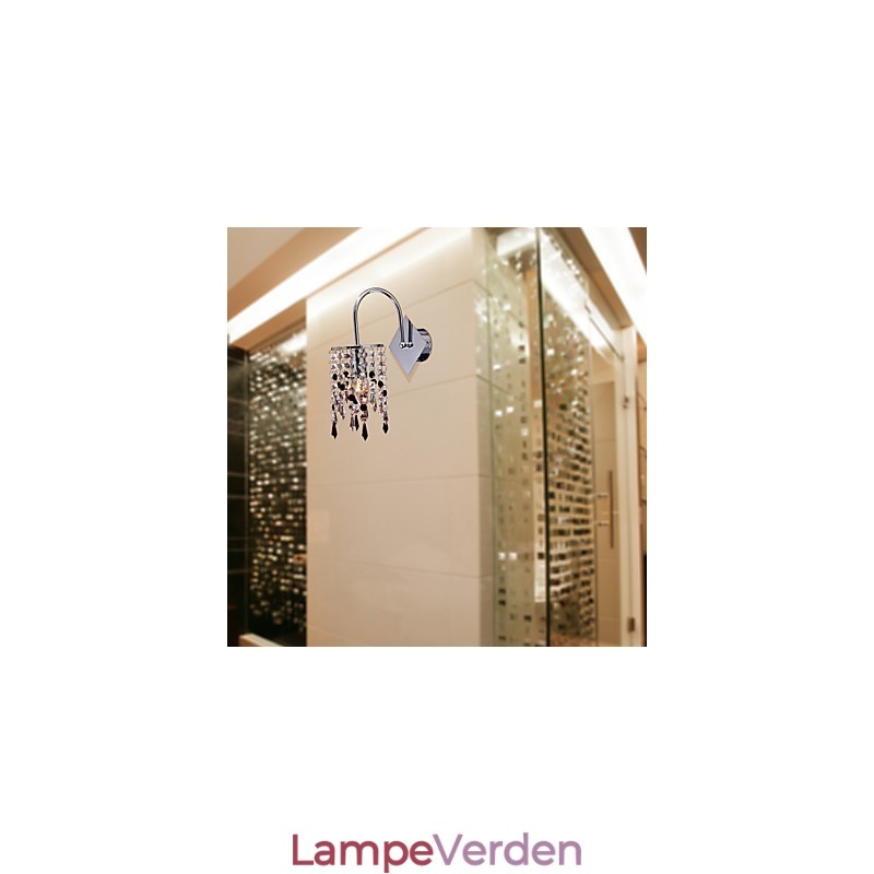 Væglampe med elegant krystaldråbe