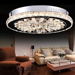 Crystal Flush Mount Modern Contemporary Living Bed Dining Kids Metal