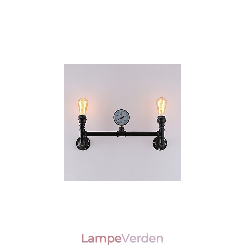 2 Heads Vintage Industrial Pipe Wall Lights Black Creative Lights Restaurant Cafe Bar Dekorationsbelysning