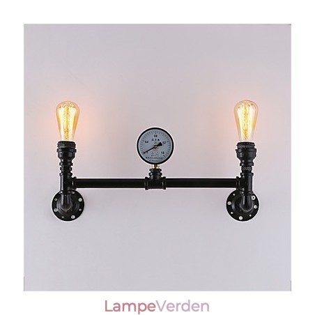 2 Heads Vintage Industrial Pipe Wall Lights Black Creative Lights Restaurant Cafe Bar Dekorationsbelysning